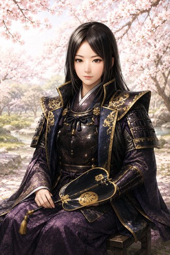 女性・陣羽織・馬上軍配　NO.001　の立ち絵