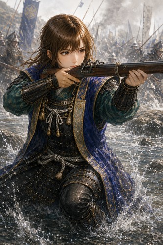 女性・陣羽織・種子島　NO.001　の描き直し